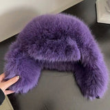 PICSGIRL  -  Thick Furry Faux Fur Hats For Women Men Winter Outdoor Keep Warm Earflap Ski Hat Girl Corner Buckle Windproof Russian Bomber Cap