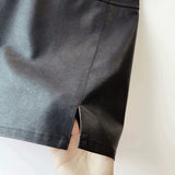 PICSGIRL  -  party look snspos 2025 Autumn Winter New Casual High Waist Slimming PU Leather Hip Skirt for Small Women Fashion Korean Style A-Line Skirts