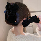 PICSGIRL  -  Big Bow Hair Clip Women Girls Double-Sided Velvet Bowknot Shark Clips Korea Back Head Hairpin Autumn Winter Headwear Accessories