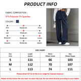 PICSGIRL  -  Navy Stripe Wide Legs Pants Women Street Casual High Waist Trousers Fashion 2024 Office Ladies Floor-Length Pants