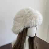 PICSGIRL  -  Thick Furry Faux Fur Hats For Women Men Winter Outdoor Keep Warm Earflap Ski Hat Girl Corner Buckle Windproof Russian Bomber Cap