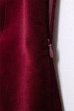 PICSGIRL  -  Sexy Wine Red Velvet Sling Mini Dress for Women V-Neck Backless Slim A-line Dresses Merry Christmas Party Vestidos