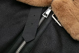 PICSGIRL  -  Loose Moto Biker Winter Shearling Sheepskin Leather Jackets Streetwear Thicken Parka Faux Leather Lamb Fur Outwear