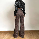 PICSGIRL  -   Brown Women's Jeans High Waist Hip Hop Straight Fashion Pants Streetwear Harajuku Y2K Printing Female NEW Wide Leg Denim Trouser