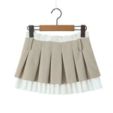 Picsgirl Streetwear Contrast Color Patchwork Casual Mini Skirt Women 2024 Spring New Korean High Waist Pleated Sexy A-line Skirt