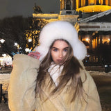 PICSGIRL  -  2024 Winter Women Fluffy Furry Faux Fox Fur Bomber Hats Flaps Luxury Vintage Y2k Girls Warm Earflap Snow Ski Hat Caps Russian