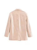 PICSGIRL -  Spring Chic Sequins Blazer for Woman Fashion Turn Down Collar Long Sleeves Jackets Pockets Oversize Female Casual Coats