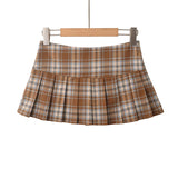 PICSGIRL  -  Mini Skirts For Woman Korean Fashion Khaki Plaid Skirts Women Y2k Clothes Low Waist Skirt Harajuku Vintage Pleated Skirts Preppy