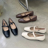 PICSGIRL  -  New Spring Korea Flats Women Shoes Fashion Mary Jane Shoes Square Toe Women's Shoes Retro PU Flats