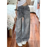 PICSGIRL  -  Y2k Baggy Women  Jeans Vintage Harajuku Korean Popular Basic Wide Leg Denim Pants High Waist Office Lady Loose Trousers