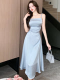 PICSGIRL  -  Summer Elegant Sexy Hollow Out Sleeveless Dress Women Chic Birthday Evening Party Vestidos Female Slim Clothing