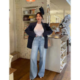 PICSGIRL  -  Women Jeans with Heart Vintage Y2k 90s Aesthetic Baggy Denim Trouser 2000s Harajuku Kawaii Wide Cowboy Pants Trashy Clothes 2024