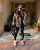 PICSGIRL  -  Fashion Woman Thick Faux Leather Jackets Women 2024 Winter Warm Wool Blends Chic Coats Lapel Pu Plush New In Outerwear