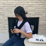 PICSGIRL  -  Summer Pure Cotton Women Top Short Sleeved Spring and Autumn Inner Matching Loose Bottomed Shirt Korean Shoulder White T-shirt