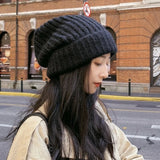 PICSGIRL  -  Winter Knitted Hat Women Korean Fashion Solid Outdoor Warm Beanies All-match Casual Elastic Comfortable Cap 2024 New