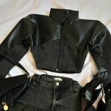 PICSGIRL  -  Y2K Sexy Mini Skirt Denim Tie Cross Bow Bandage Cape+denim Two-piece Zipper Strapless Tube Top Streetwear Set