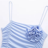 PICSGIRL  -  European And American Style Summer Women's New Fashionable And Casual Solid Color Sleeveless Slim Fit Pleated Dress