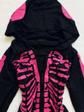 PICSGIRL  -  Pink Skull Graphic Hoodie Zip-up Y2k Women High Street Punk Vintage Clothes Winter Hooded Grunge Gothic New Hoodies Hoody