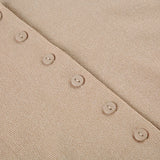 PICSGIRL  -  Solid Knitted Button V-Neck Women Skinny Dresses Simple Office Lady Style Elegant Fashion Clothes