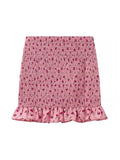 PICSGIRL  -  Girl's Cute Flower Print High Waist Pleated Mini Skirts Women 2024 Summer New Fashion Elastic Short Skirt