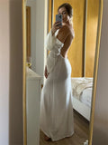 PICSGIRL  -  Women Knitted Backless Bandage Maxi Dresses Autumn Summer  Sexy Beachwear Lantern Long Sleeve O Neck Floor-Length Ladies Robe