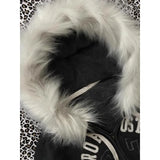 PICSGIRL  -  Slim Fit Comfortable Simplicity Black Sweatshirts Warm Basic Version Y2K Top Solid Zip Up Letter Printed Fur Collar Hoodie women