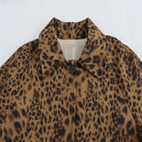 PICSGIRL  -  Summer Elegant Women's 2024 New Casual Fashion Long-Sleeved Single-Breasted Leopard Print Jacket Long Loose Trench Coat Outwear