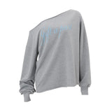 PICSGIRL  -  Letter Print Long Sleeve Skew Collar Loose Casual Irregular T-Shirt Fashion Vintage Tops Autumn Streetwear Sweatshirt