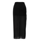 PICSGIRL  -  Summer Mesh See-Through Maxi Skirt Women High Waist Patchwork Slim Solid Y2k Clothes High Street Sexy Fashion Long Skirt