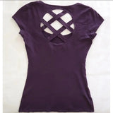 PICSGIRL  -  Retro Gothic new printed purple back hollow women T-shirt Y2k slim fit and slim summer fashion design short top