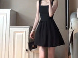 PICSGIRL  -  2024 New French Hepburn Style Black Suspender Dress Temperament Women's Summer Short Waist Skirt