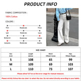 PICSGIRL  -  White Cotton Elegant Straight Trousers Women Office High Waist Floor-Length Pants Spring 2025 Pleated Causal Pants