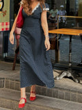 PICSGIRL  -  Fashion Dot Print Lace Trim V-Neck Women Elegant Dresses Summer Causal Design Trendy Frocks