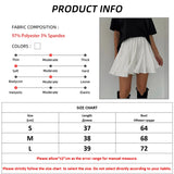 PICSGIRL  -  White Ruffled A-Line Skirts Women Summer 2024 High Elasticity Waist Black Laminated Flounces Black Mini Skirt Street