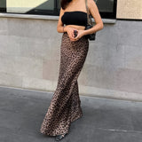 PICSGIRL  -  Spring Summer Leopard Print Long Skirt Women 2024 Sexy Mermaid Maxi Skirts Vintage Chic Streetwear High Waist Y2K Clothes