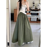 PICSGIRL  -  Mint Manbo Half Skirt Umbrella Skirt Women's Summer Thin Elastic Waist Slim Large Swing Skirt Spring Loose A-line Long