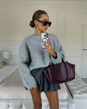 PICSGIRL  -  Knitted Long Sleeved O-neck Casual Pullover Fashion Solid Color Versatile Elegant Women's Sweater Commute High Street Autumn Top