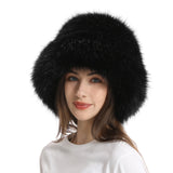 PICSGIRL  -  New Autumn and Winter Plush Imitation Fox Fur Basin Hat Ski Hat Fisherman Hat Warm Fur Furry Imitation Fur Women's Hat