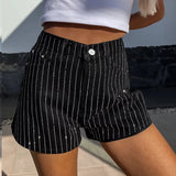 PICSGIRL  -  Women Elegant Hot Drill Straight Jeans Shorts Pant 2024 Summer Fashion Button Solid Club Party Pant Casual Pocket Loose Trousers