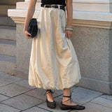 PICSGIRL  -  Fashion High Waist Skirts For Women Solid Colkor Splice Bud Skirt 2024 Autumn New Female Loose Streetwear Midi Skirts