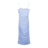 PICSGIRL  -  European And American Style Summer Women's New Fashionable And Casual Solid Color Sleeveless Slim Fit Pleated Dress