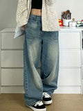 PICSGIRL  -  Vintage Street Style Oversized Jeans Women Grunge 2000s High Waist Denim Pants Y2k Aesthetic American Retro Fashion