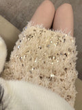 PICSGIRL  -  Women's Y2K Shiny Sequined Skirt Autumn Feather Casual Elastic Short Mini A-line Skirts For Club Streetwear