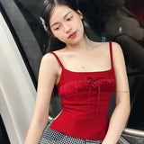 PICSGIRL  -  New slim fitting camisole vest, street trend, sexy backless bow, spicy girl top for women