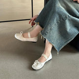 PICSGIRL  -  2024 Spring Summer Silk Ballet Shoes One Word Ballet Shoes Women Round Toe Bowtie Women Mary Jane Flats Elegant Valentine Shoes