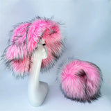 PICSGIRL  -  Winter Hat New Candy Color Faux Fur Y2k Warm Plush Basin Hat Unisex Bucket Hat Bob Homme