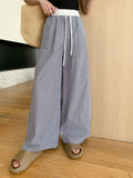 PICSGIRL  -  Summer Women's Casual Striped High Waisted Loose Wide Leg Pants