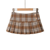 PICSGIRL  -  Mini Skirts For Woman Korean Fashion Khaki Plaid Skirts Women Y2k Clothes Low Waist Skirt Harajuku Vintage Pleated Skirts Preppy