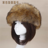 PICSGIRL  -  Winter Thick Furry Hairband Fluffy Russian Faux Fur Women Girl Fur Headband Hat Winter Outdoor Earwarmer Ski Hats Hot