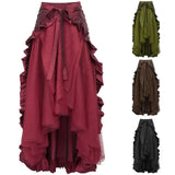 PICSGIRL  -  Big Size Women's Gothic Steampunk Skirt Pirate Flair and Victorian Ruffles Anime Cos Victorian Era Gothic Skirt